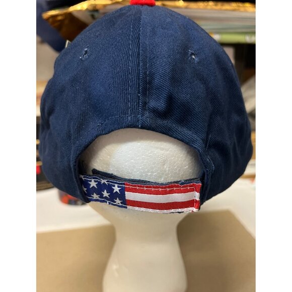 USA Patriotic Baseball Cap With American Flag Brim Adjustable Strap Cotton - Picture 3 of 4